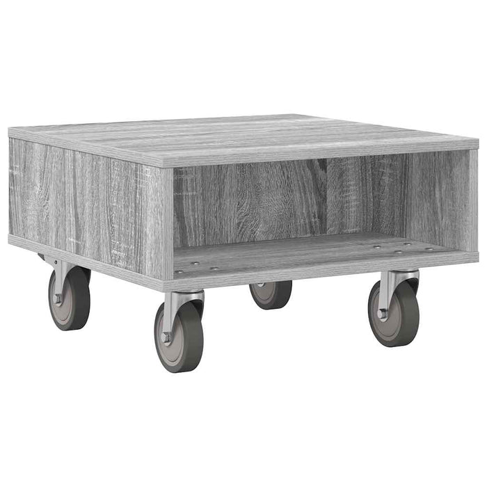Masă laterală cu roți Gri Sonoma 50 x 50 x 30 cm Lemn compozit - WALTI WALTI