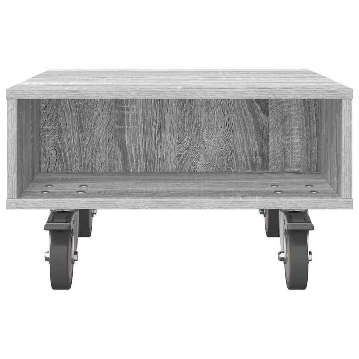 Masă laterală cu roți Gri Sonoma 50 x 50 x 30 cm Lemn compozit - WALTI WALTI