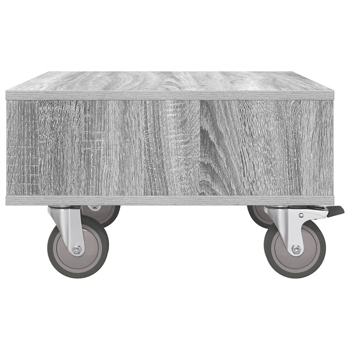 Masă laterală cu roți Gri Sonoma 50 x 50 x 30 cm Lemn compozit - WALTI WALTI