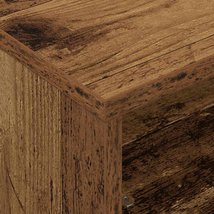 Masă laterală cu roți Lemn vechi 50 x 50 x 30 cm Lemn compozit - WALTI WALTI