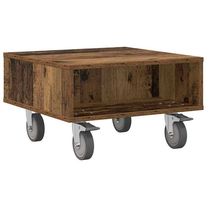 Masă laterală cu roți Lemn vechi 50 x 50 x 30 cm Lemn compozit - WALTI WALTI