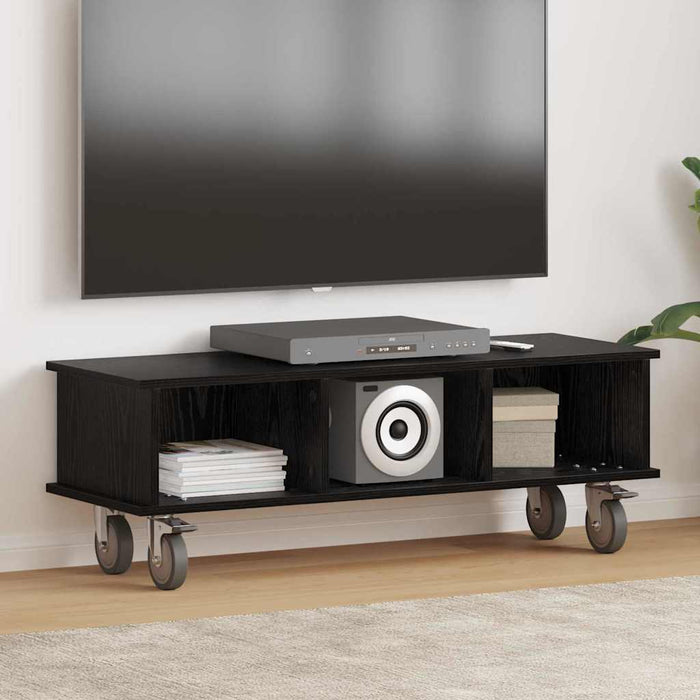 Support TV Stejar Negru 100 x 35 x 35 cm Lemn compozit - WALTI WALTI