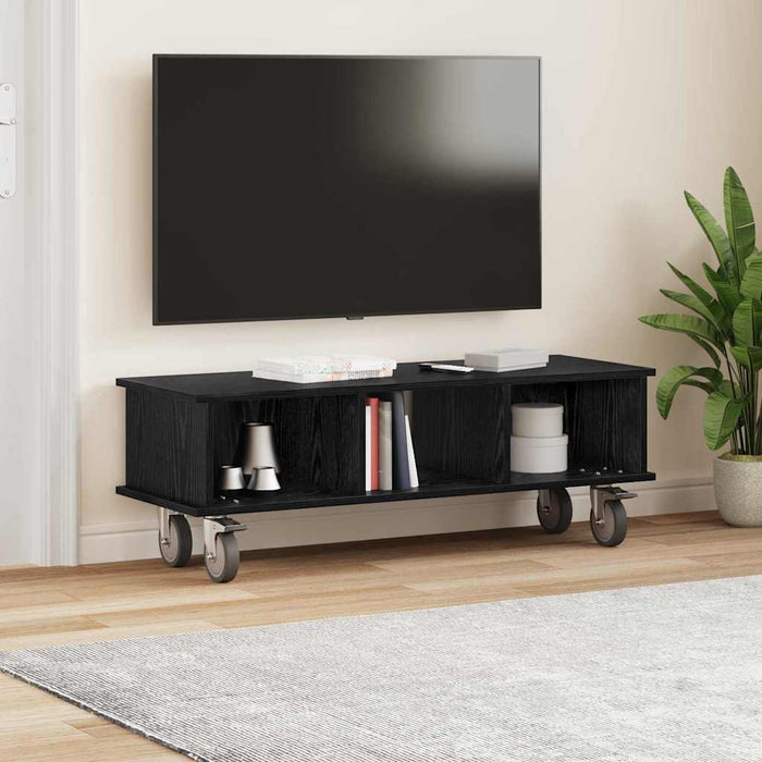Support TV Stejar Negru 100 x 35 x 35 cm Lemn compozit - WALTI WALTI