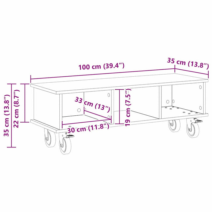 Support TV Gri Sonoma 100 x 35 x 35 cm Lemn compozit - WALTI WALTI