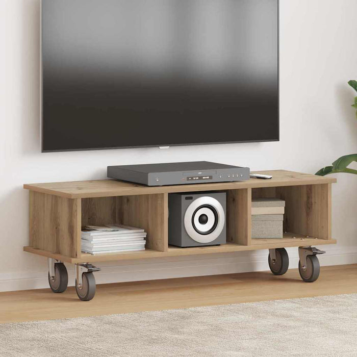 Support TV Stejar Artizanal 100 x 35 x 35 cm Lemn compozit - WALTI WALTI