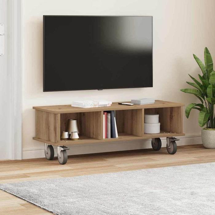 Support TV Stejar Artizanal 100 x 35 x 35 cm Lemn compozit - WALTI WALTI
