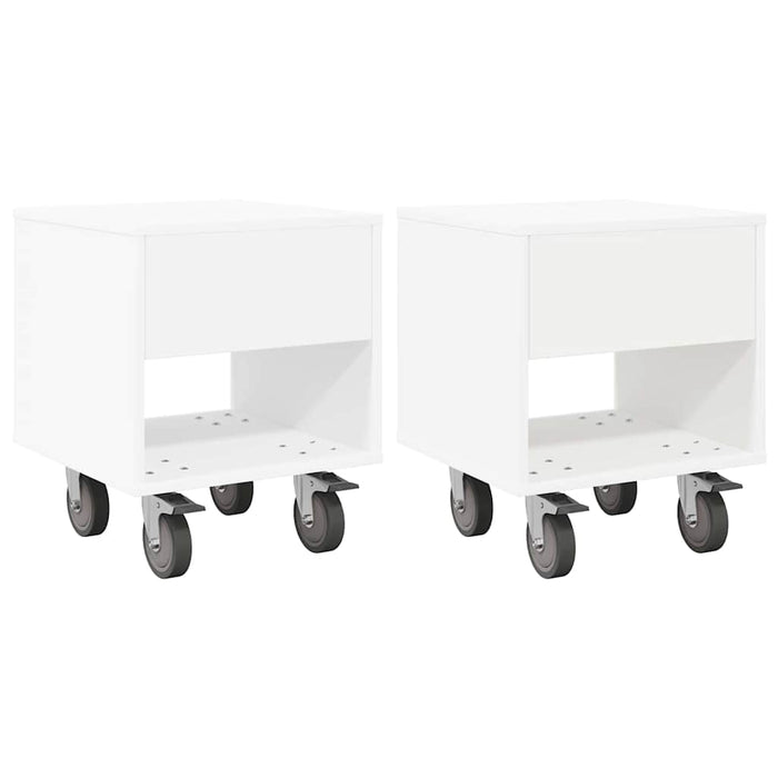 Noptieră 2 pcs Alb 40,5 x 40 x 48 cm Lemn compozit - WALTI WALTI