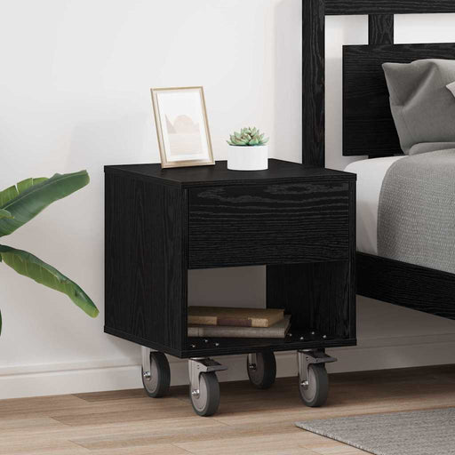 Noptieră 2 pcs Stejar Negru 40,5 x 40 x 48 cm Lemn compozit - WALTI WALTI