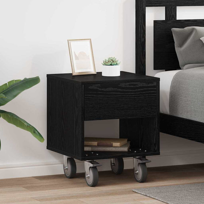 Noptieră 2 pcs Stejar Negru 40,5 x 40 x 48 cm Lemn compozit - WALTI WALTI