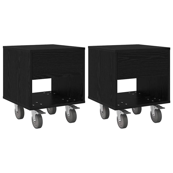 Noptieră 2 pcs Stejar Negru 40,5 x 40 x 48 cm Lemn compozit - WALTI WALTI