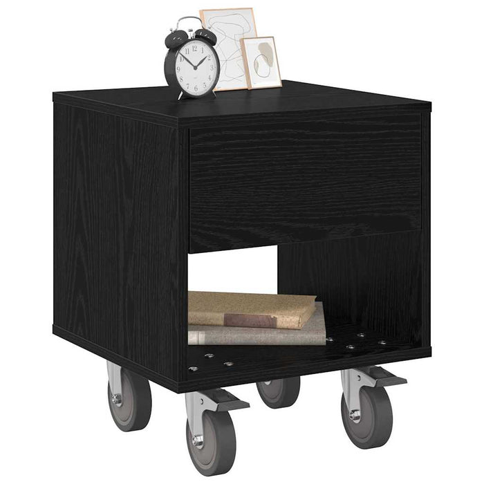 Noptieră 2 pcs Stejar Negru 40,5 x 40 x 48 cm Lemn compozit - WALTI WALTI