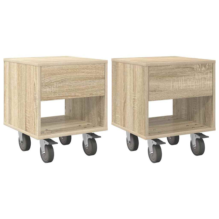 Noptieră 2 pcs Stejar Sonoma 40,5 x 40 x 48 cm Lemn compozit - WALTI WALTI