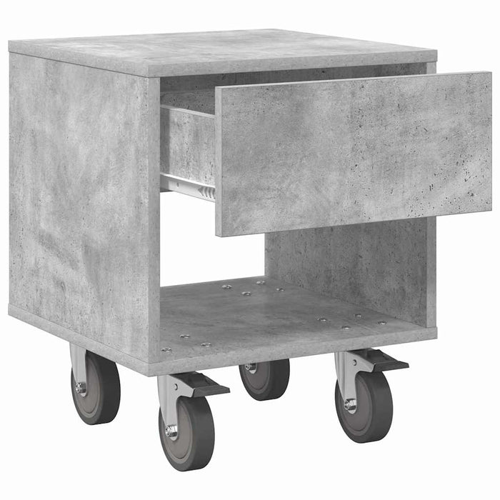 Noptieră 2 pcs Gri din beton 40,5 x 40 x 48 cm Lemn compozit - WALTI WALTI