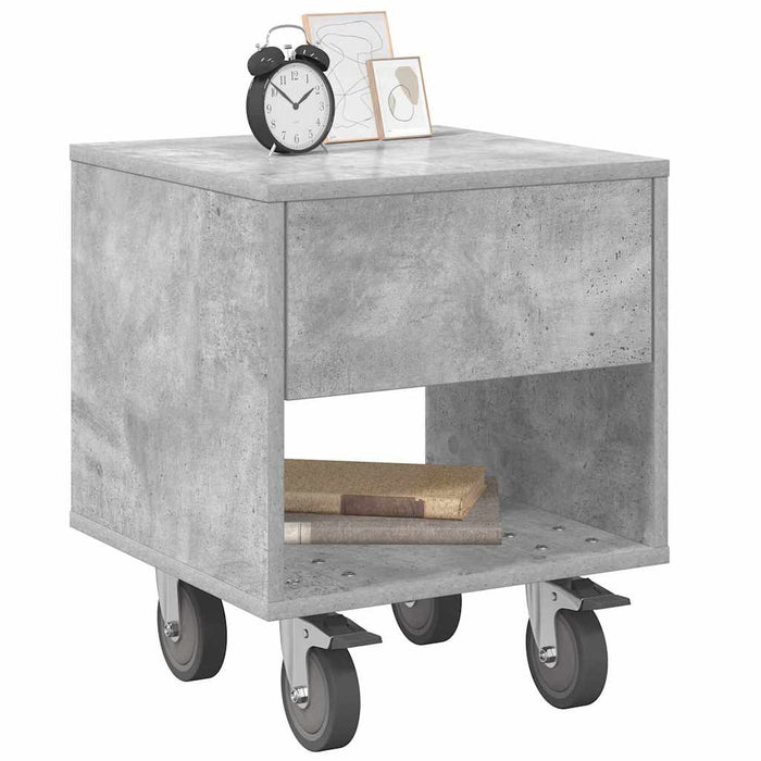 Noptieră 2 pcs Gri din beton 40,5 x 40 x 48 cm Lemn compozit - WALTI WALTI