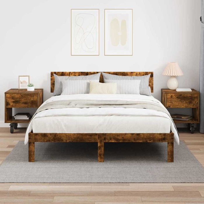 Noptieră 2 pcs Stejar fumuriu 40,5 x 40 x 48 cm Lemn compozit - WALTI WALTI