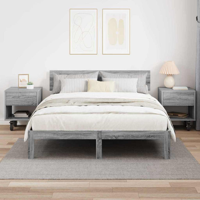 Noptieră 2 pcs Gri Sonoma 40,5 x 40 x 48 cm Lemn compozit - WALTI WALTI