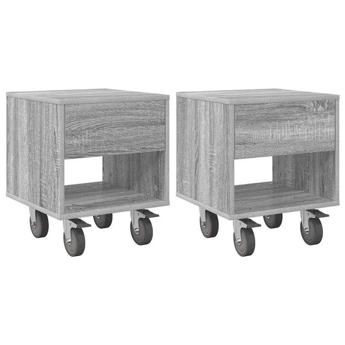 Noptieră 2 pcs Gri Sonoma 40,5 x 40 x 48 cm Lemn compozit - WALTI WALTI