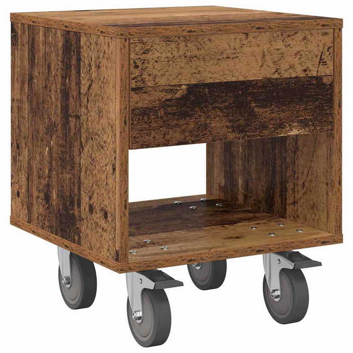 Noptieră 2 pcs Lemn vechi 40,5 x 40 x 48 cm Lemn compozit - WALTI WALTI