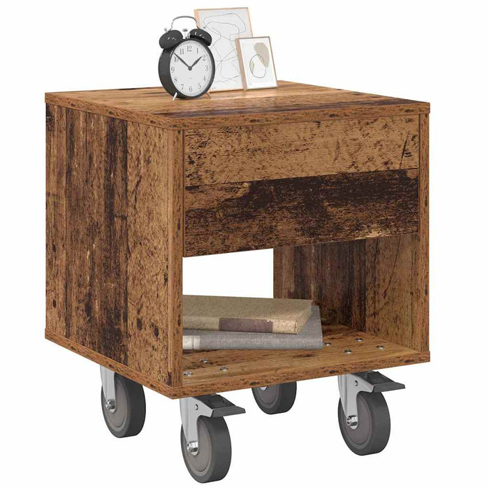 Noptieră 2 pcs Lemn vechi 40,5 x 40 x 48 cm Lemn compozit - WALTI WALTI