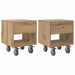 Noptieră 2 pcs Stejar Artizanal 40,5 x 40 x 48 cm Lemn compozit - WALTI WALTI