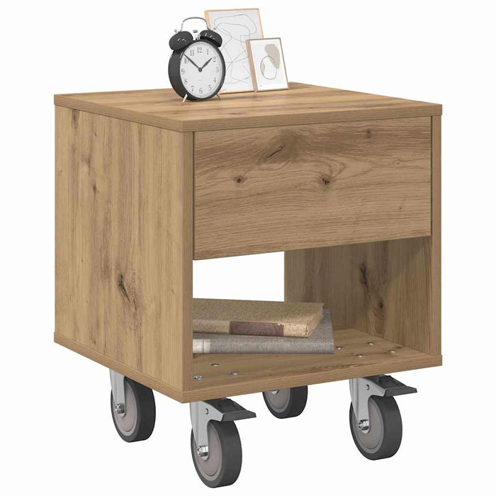 Noptieră 2 pcs Stejar Artizanal 40,5 x 40 x 48 cm Lemn compozit - WALTI WALTI