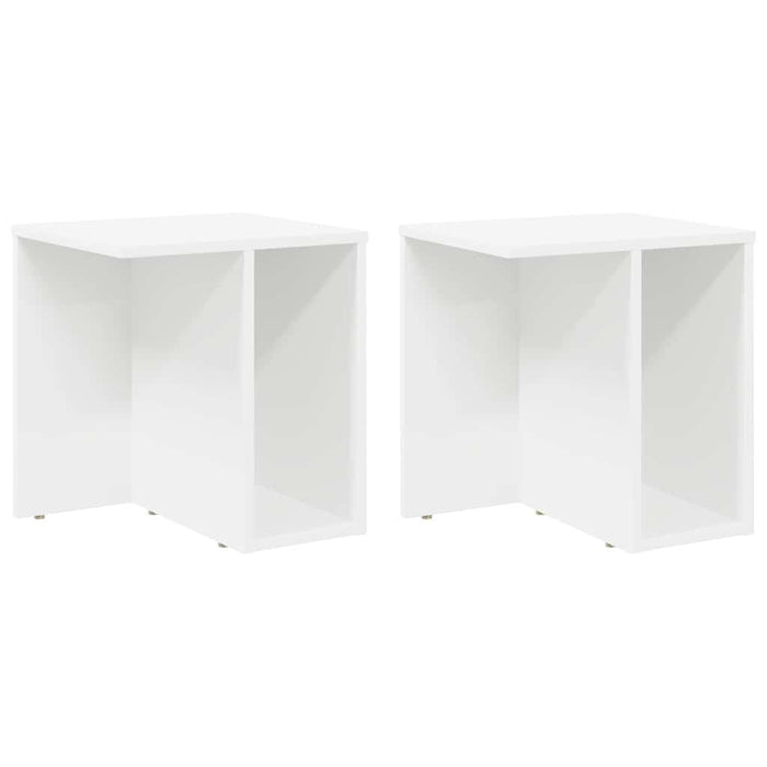 Masă laterală 2 pcs Alb 37 x 32 x 40 cm Lemn compozit - WALTI WALTI