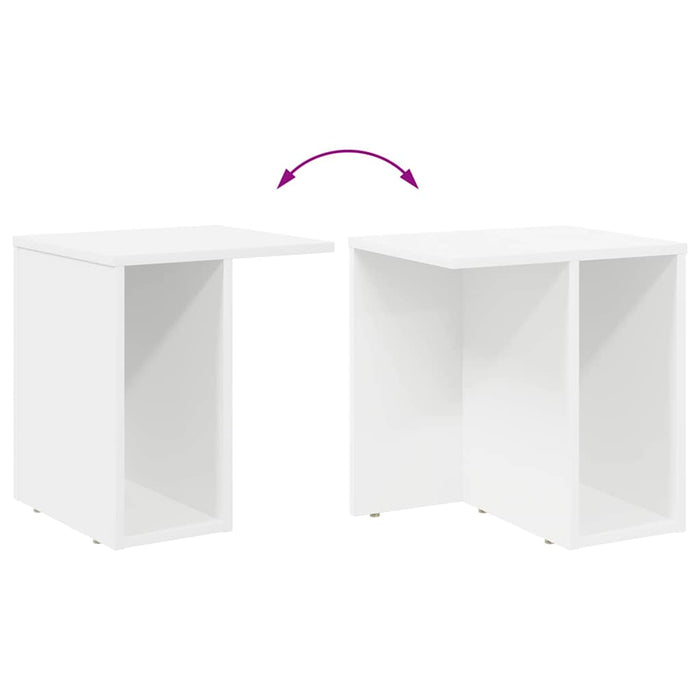 Masă laterală 2 pcs Alb 37 x 32 x 40 cm Lemn compozit - WALTI WALTI