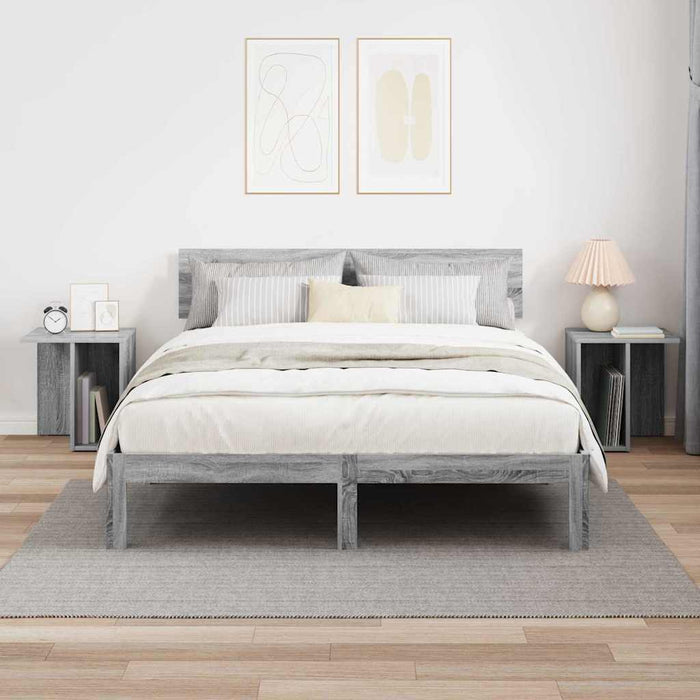 Masă laterală 2 pcs Gri Sonoma 37 x 32 x 40 cm Lemn compozit - WALTI WALTI