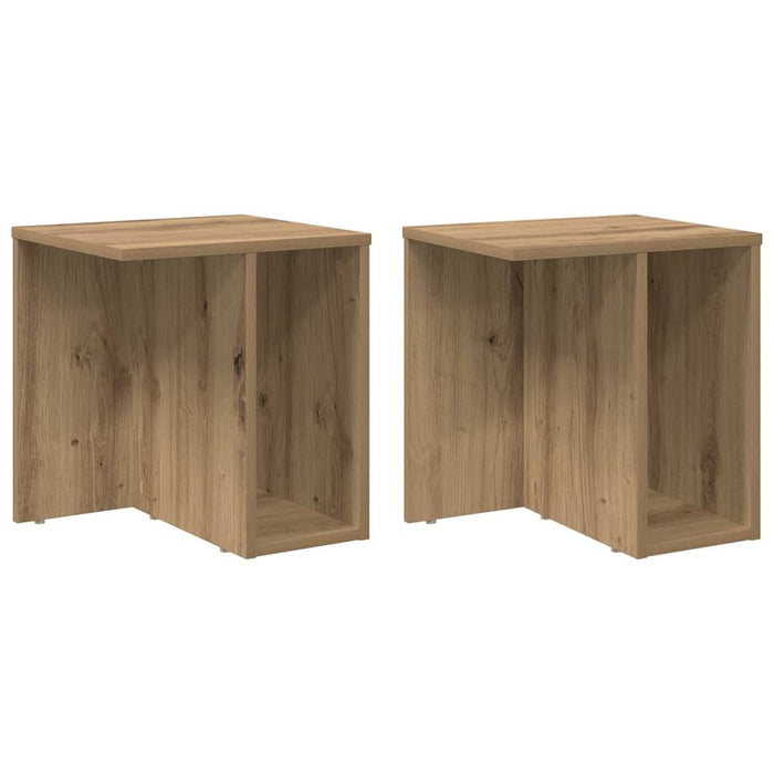 Masă laterală 2 pcs Stejar Artizanal 37 x 32 x 40 cm - WALTI WALTI