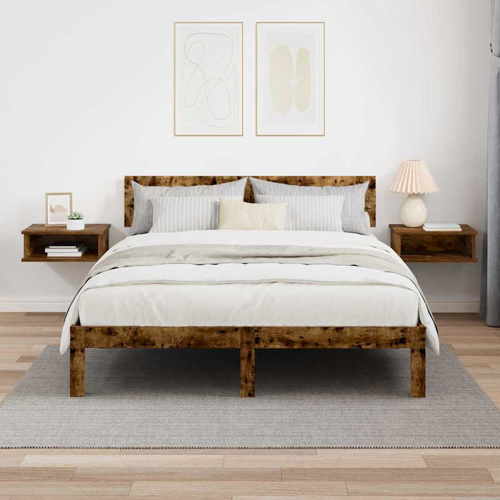Noptieră 2 pcs Stejar fumuriu 40 x 31 x 15 cm Lemn compozit - WALTI WALTI