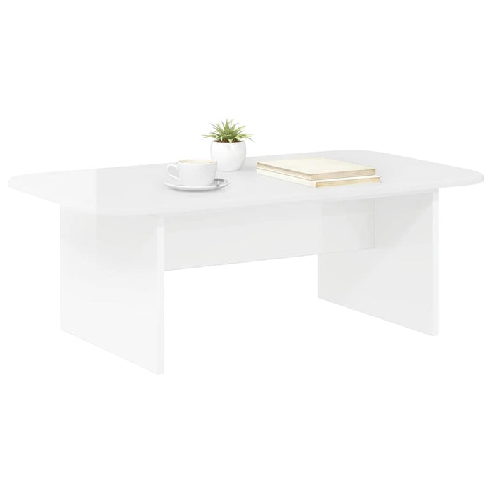 Masă de cafea Alb lucios 93 x 53 x 33 cm Lemn compozit - WALTI WALTI