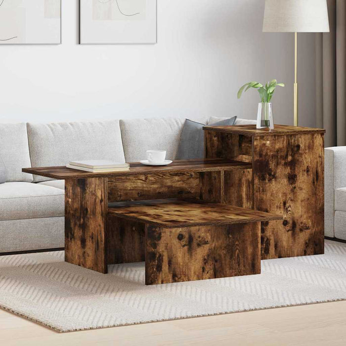 Masă de consolă Stejar fumuriu 80 x 50 x 225 cm Lemn compozit - WALTI WALTI