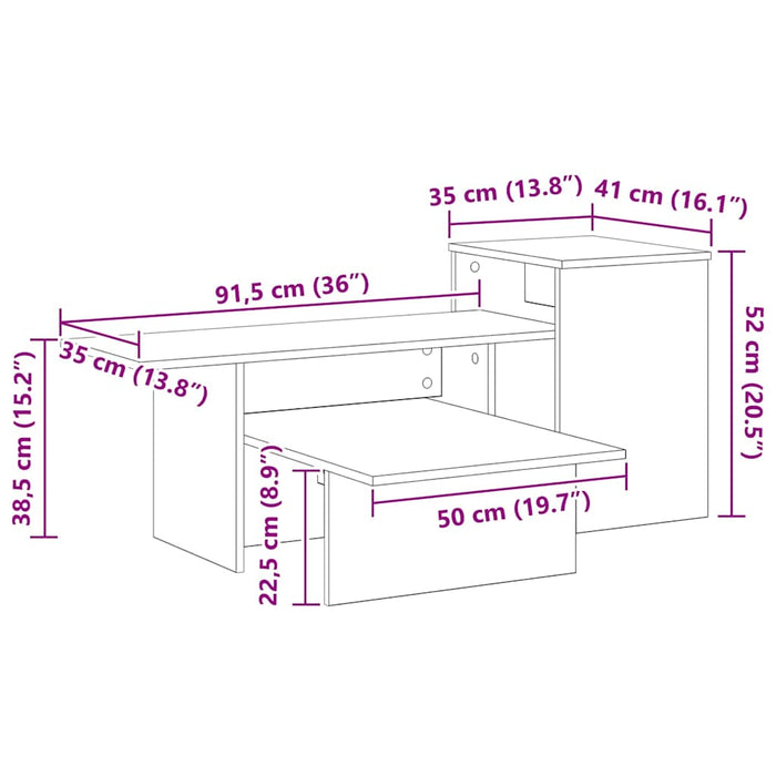 Masă de consolă Lemn vechi 80 x 50 x 225 cm Lemn compozit - WALTI WALTI