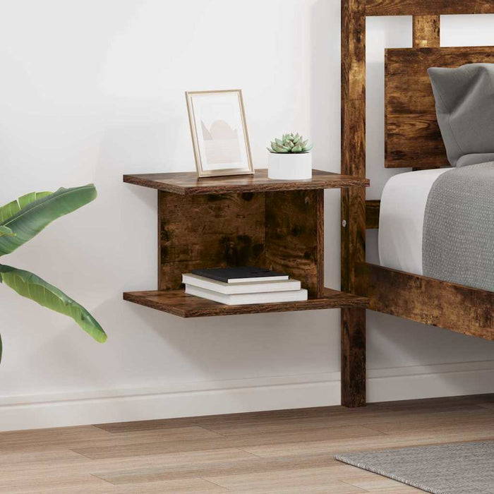 Noptieră 2 pcs Stejar fumuriu 40 x 30 x 25 cm Lemn compozit - WALTI WALTI