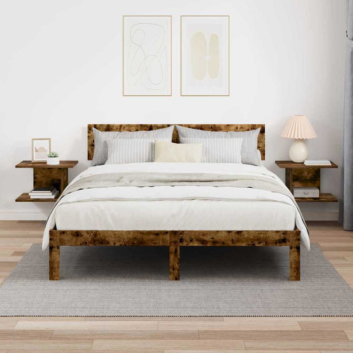 Noptieră 2 pcs Stejar fumuriu 40 x 30 x 25 cm Lemn compozit - WALTI WALTI