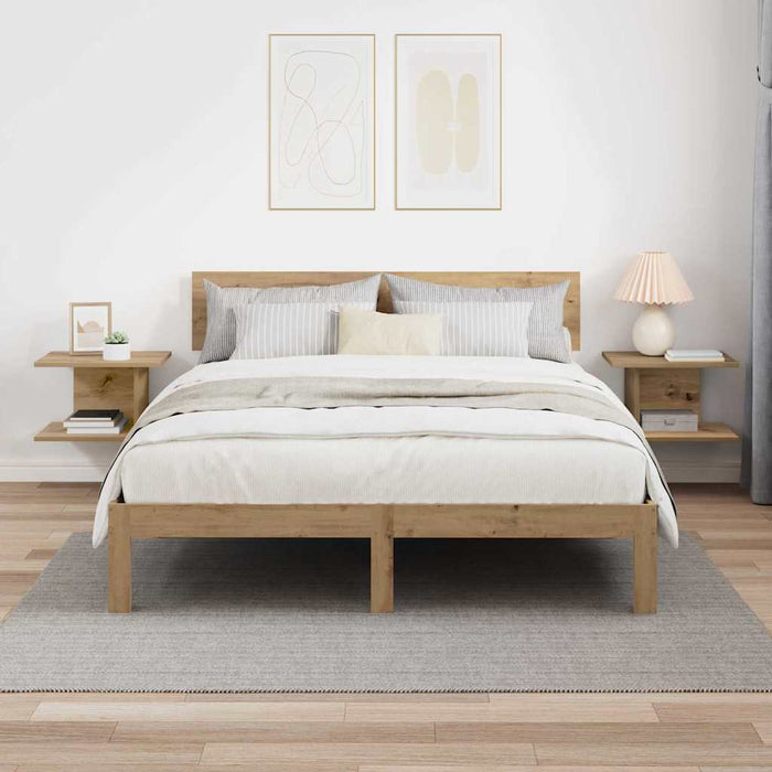 Noptieră 2 pcs Stejar Artizanal 40 x 30 x 25 cm Lemn compozit - WALTI WALTI
