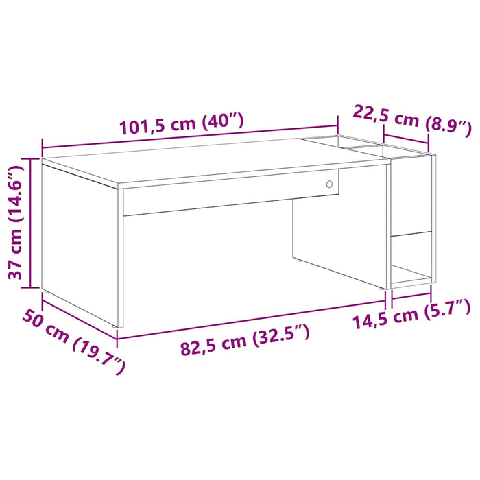 Masă de cafea Lemn vechi 101,5 x 50 x 37 cm Lemn compozit - WALTI WALTI