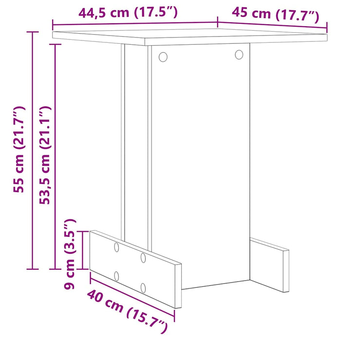 Masă laterală Gri Sonoma 44,5 x 45 x 55 cm Lemn compozit - WALTI WALTI