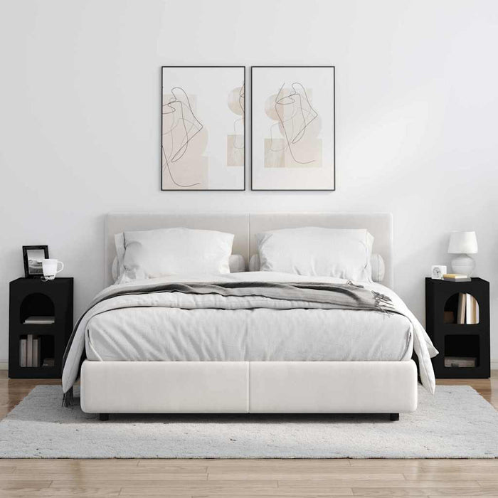 Noptieră 2 pcs Negru 29.5 x 35 x 50 cm Lemn compozit - WALTI WALTI