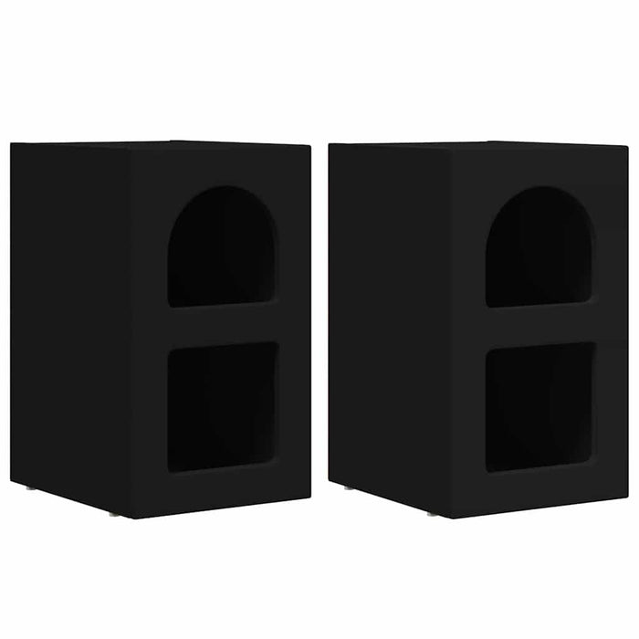 Noptieră 2 pcs Negru 29.5 x 35 x 50 cm Lemn compozit - WALTI WALTI