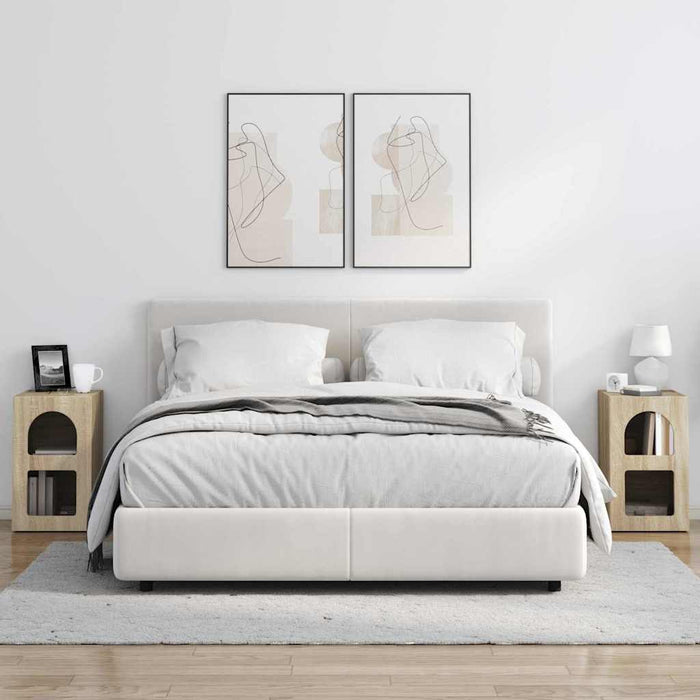 Noptieră 2 pcs Stejar Sonoma 29.5 x 35 x 50 cm Lemn compozit - WALTI WALTI
