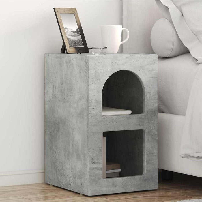 Noptieră Gri din beton 29.5 x 35 x 50 cm Lemn compozit - WALTI WALTI