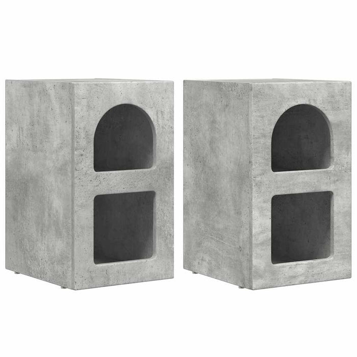 Noptieră 2 pcs Gri din beton 29.5 x 35 x 50 cm Lemn compozit - WALTI WALTI