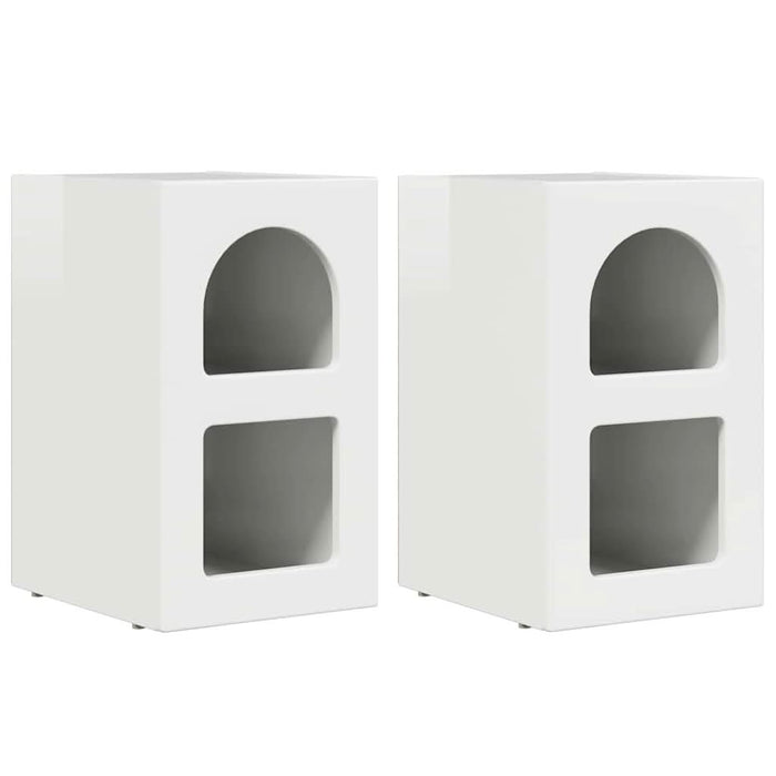 Noptieră 2 pcs Alb lucios 29.5 x 35 x 50 cm Lemn compozit - WALTI WALTI