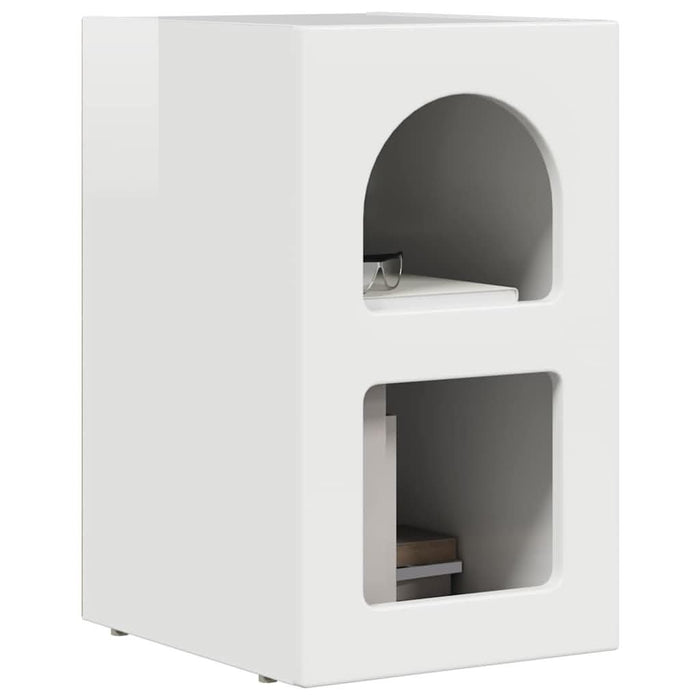 Noptieră 2 pcs Alb lucios 29.5 x 35 x 50 cm Lemn compozit - WALTI WALTI