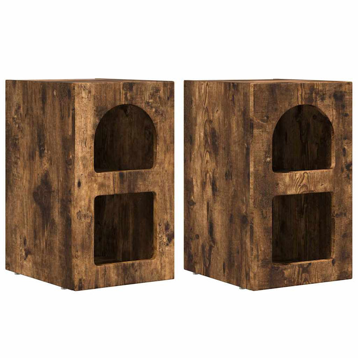 Noptieră 2 pcs Stejar fumuriu 29.5 x 35 x 50 cm Lemn compozit - WALTI WALTI