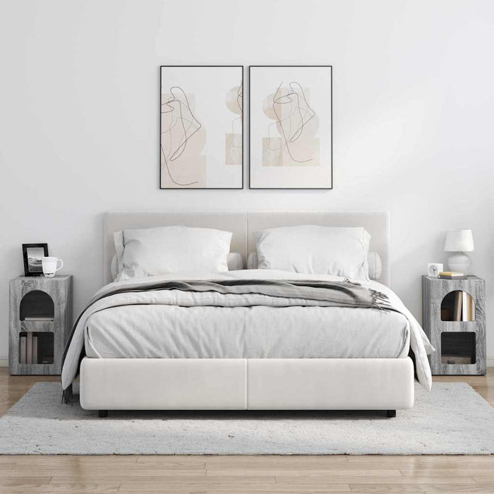 Noptieră 2 pcs Gri Sonoma 29.5 x 35 x 50 cm Lemn compozit - WALTI WALTI