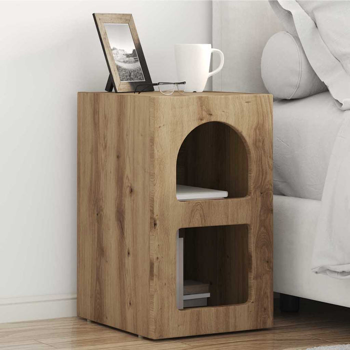 Noptieră 2 pcs Stejar Artizanal 29.5 x 35 x 50 cm Lemn compozit - WALTI WALTI