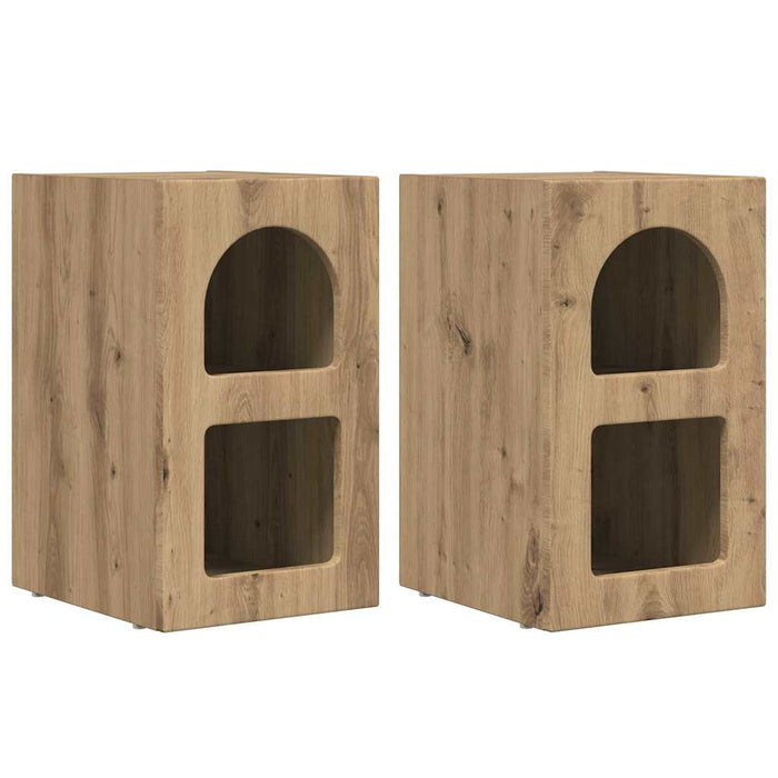 Noptieră 2 pcs Stejar Artizanal 29.5 x 35 x 50 cm Lemn compozit - WALTI WALTI
