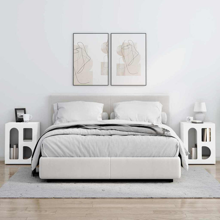 Noptieră 2 pcs Alb 40 x 35 x 50 cm Lemn compozit - WALTI WALTI